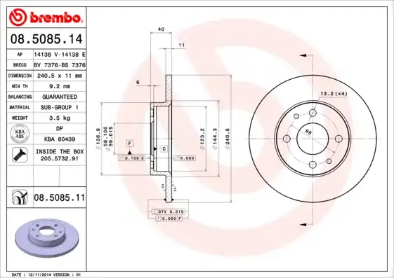 BREMBO 08.5085.11