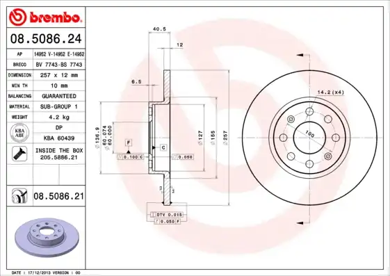 BREMBO 08.5086.21