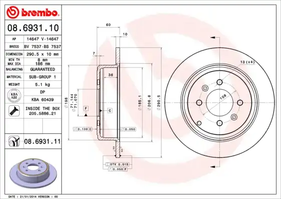 BREMBO 08.6931.11