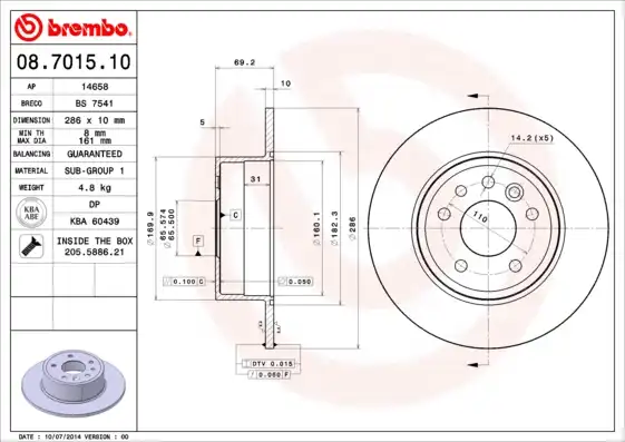 BREMBO 08.7015.10