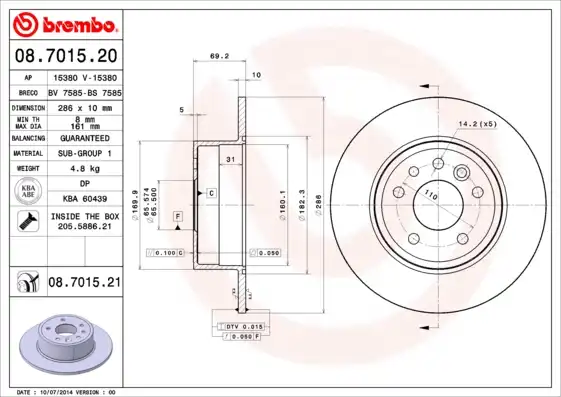 BREMBO 08.7015.21