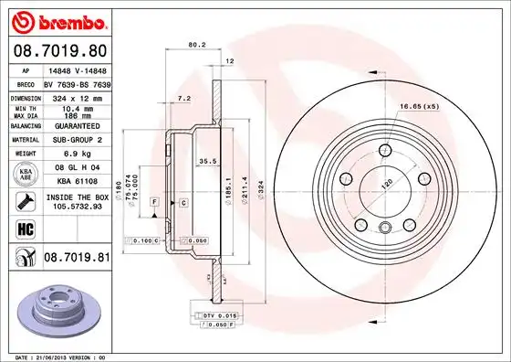 BREMBO 08.7019.81