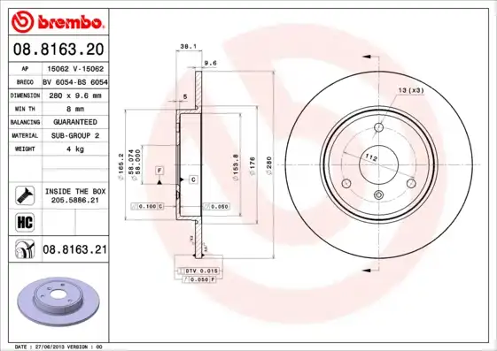 BREMBO 08.8163.21