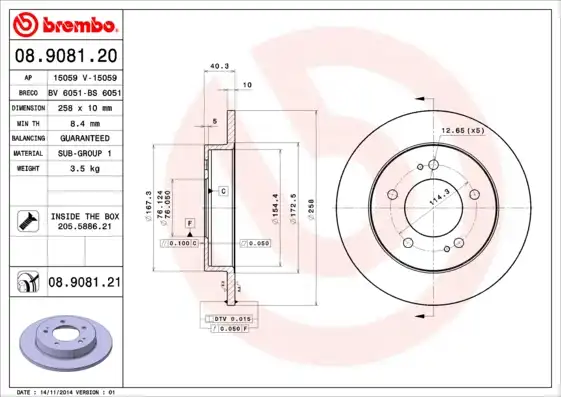 BREMBO 08.9081.21