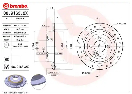 BREMBO 08.9163.2X