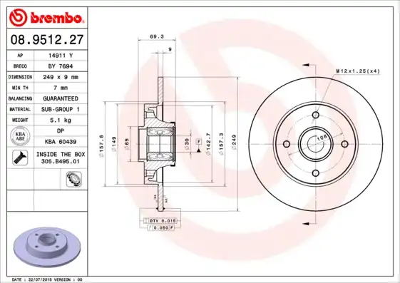 BREMBO 08.9512.27