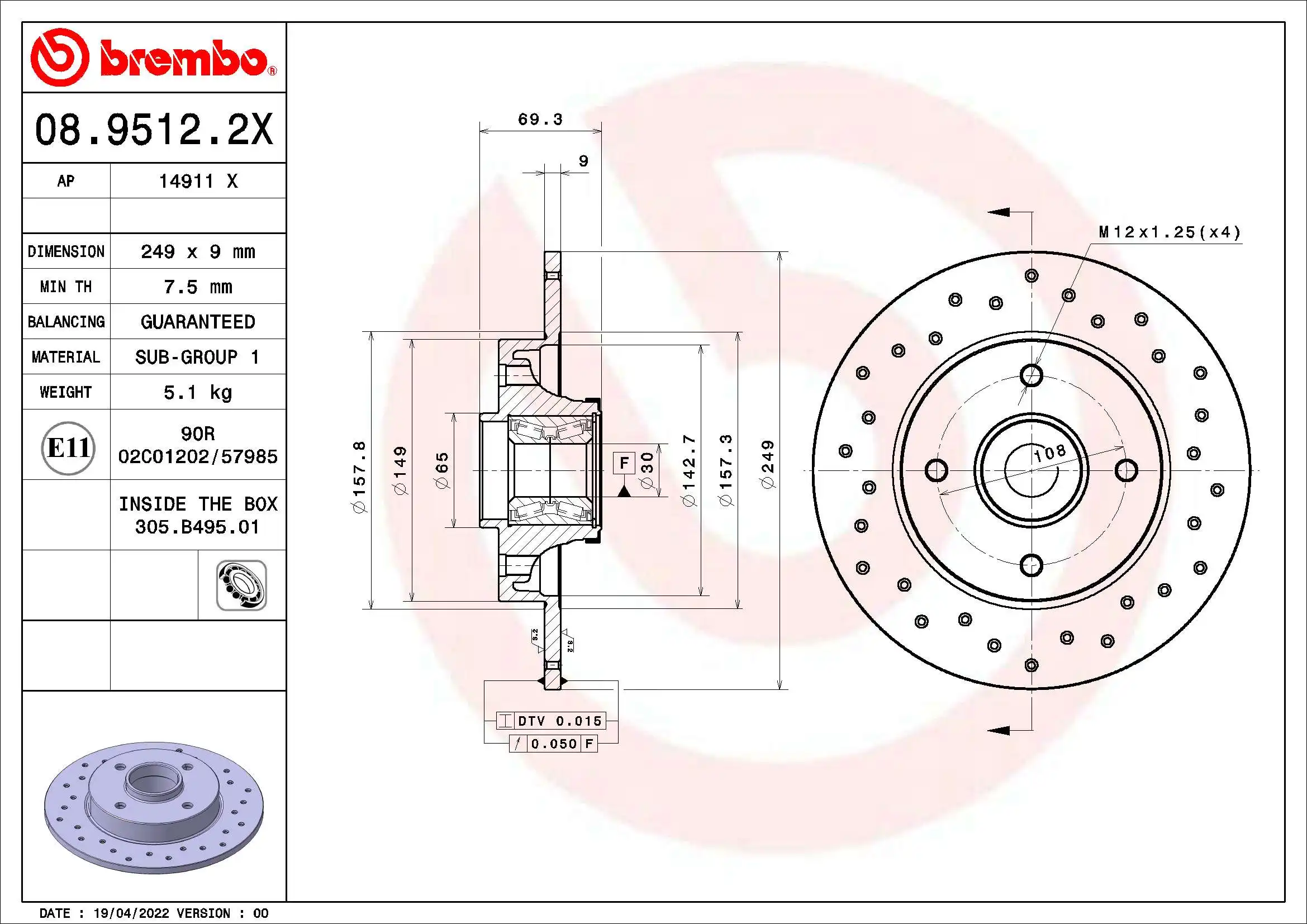 BREMBO 08.9512.2X