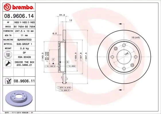 BREMBO 08.9606.11