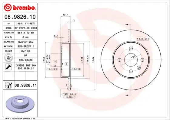 BREMBO 08.9826.11