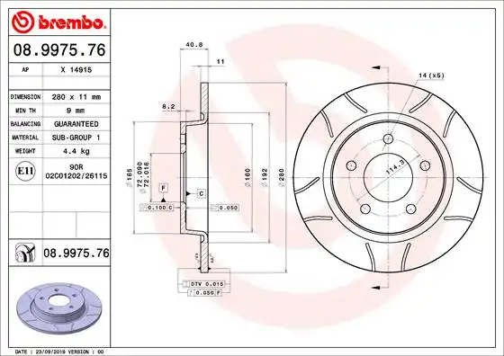 BREMBO 08.9975.76