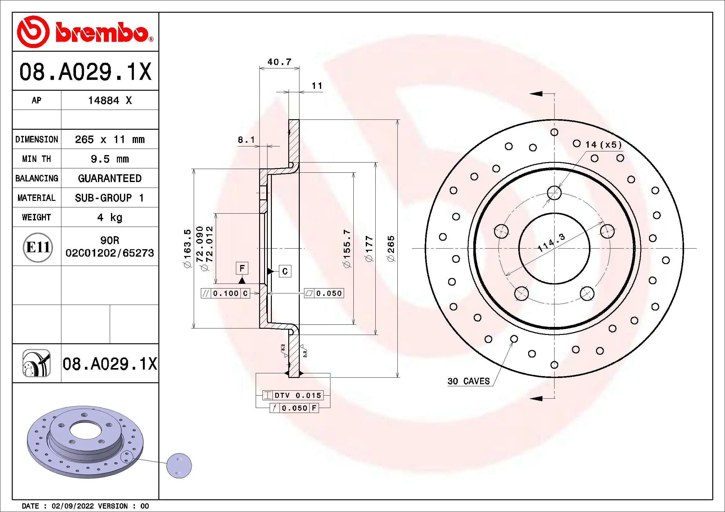 BREMBO 08.A029.1X