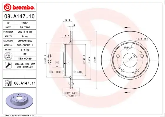 BREMBO 08.A147.11
