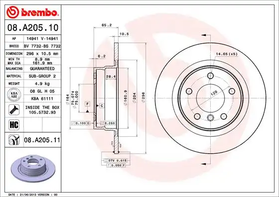 BREMBO 08.A205.11