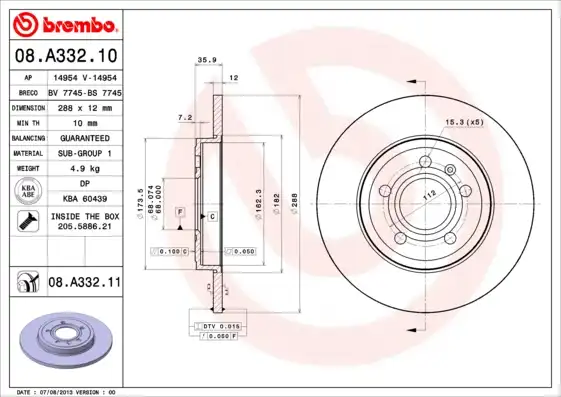 BREMBO 08.A332.11