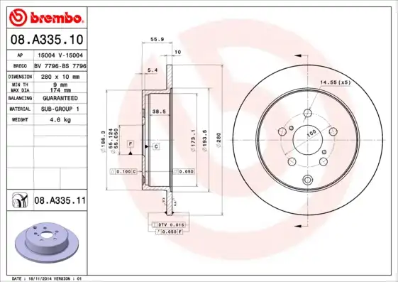 BREMBO 08.A335.11
