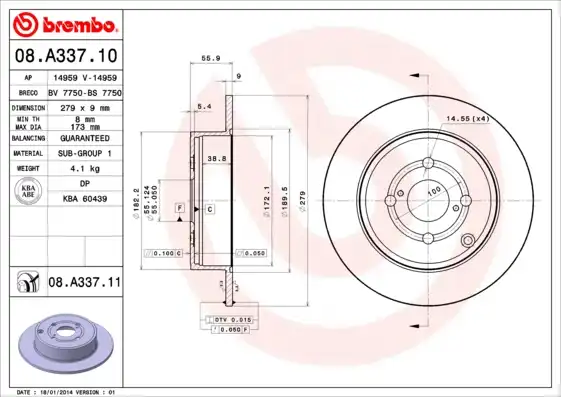 BREMBO 08.A337.11
