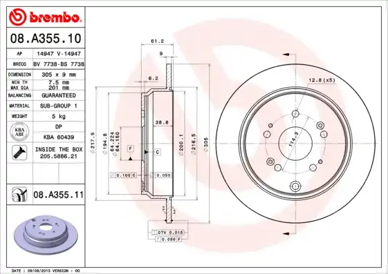 BREMBO 08.A355.11