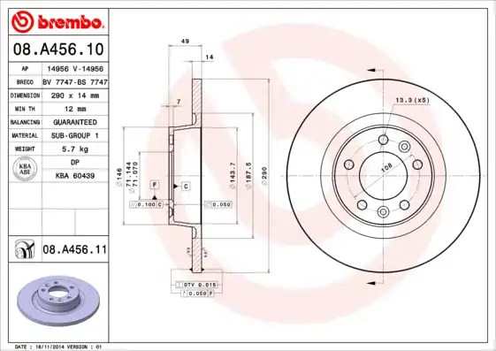 BREMBO 08.A456.11