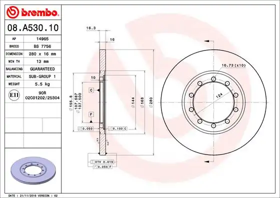 BREMBO 08.A530.10