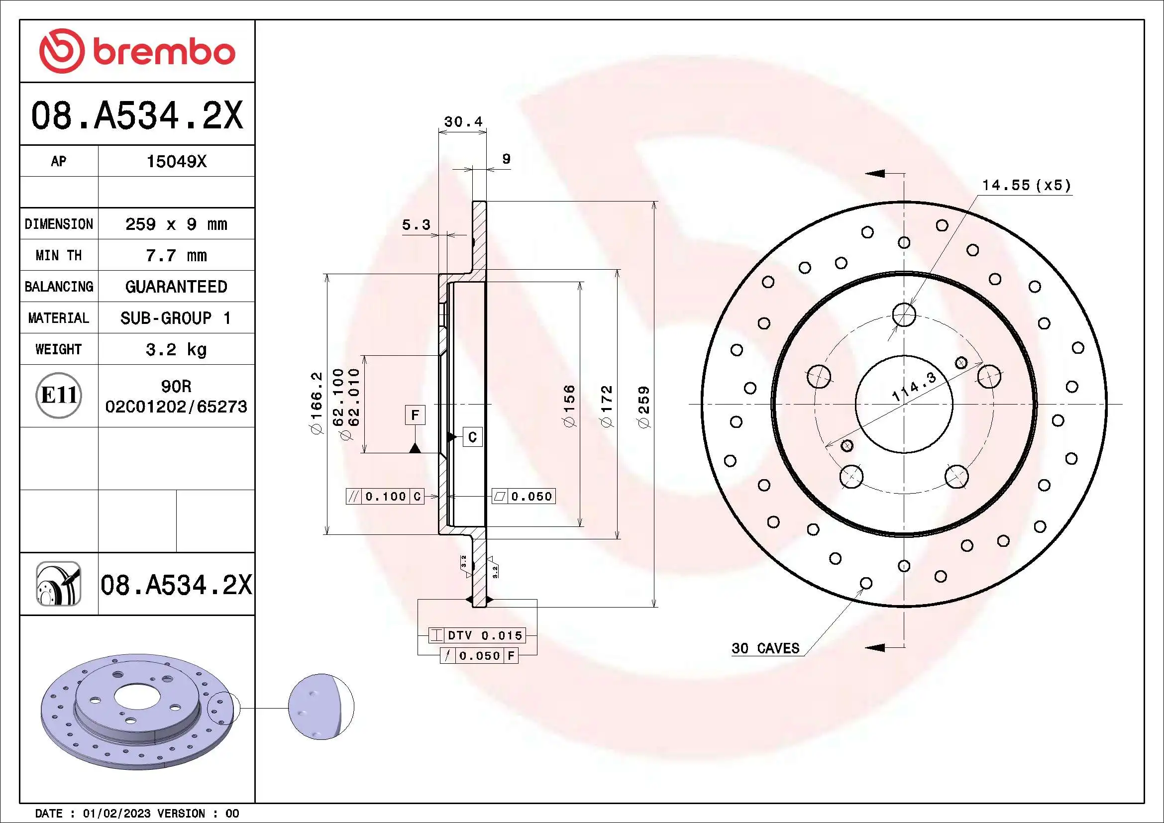 BREMBO 08.A534.2X