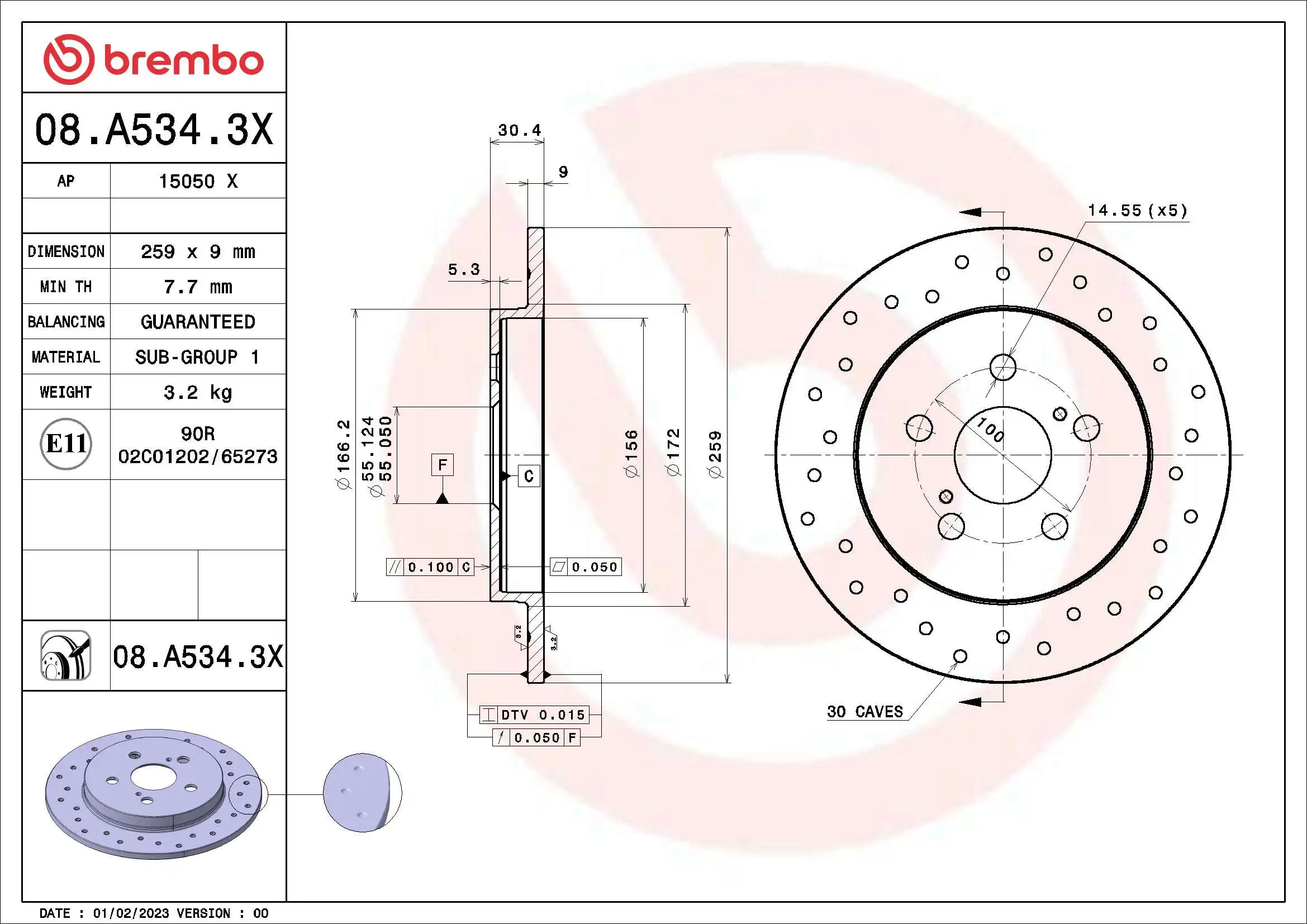 BREMBO 08.A534.3X