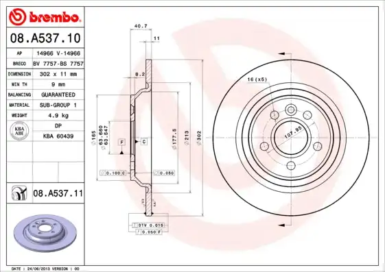 BREMBO 08.A537.11