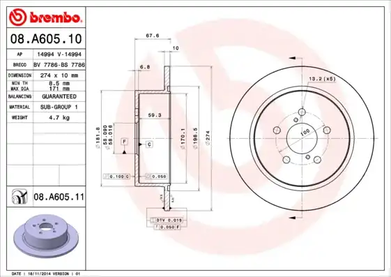 BREMBO 08.A605.11