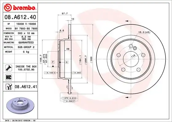 BREMBO 08.A612.41