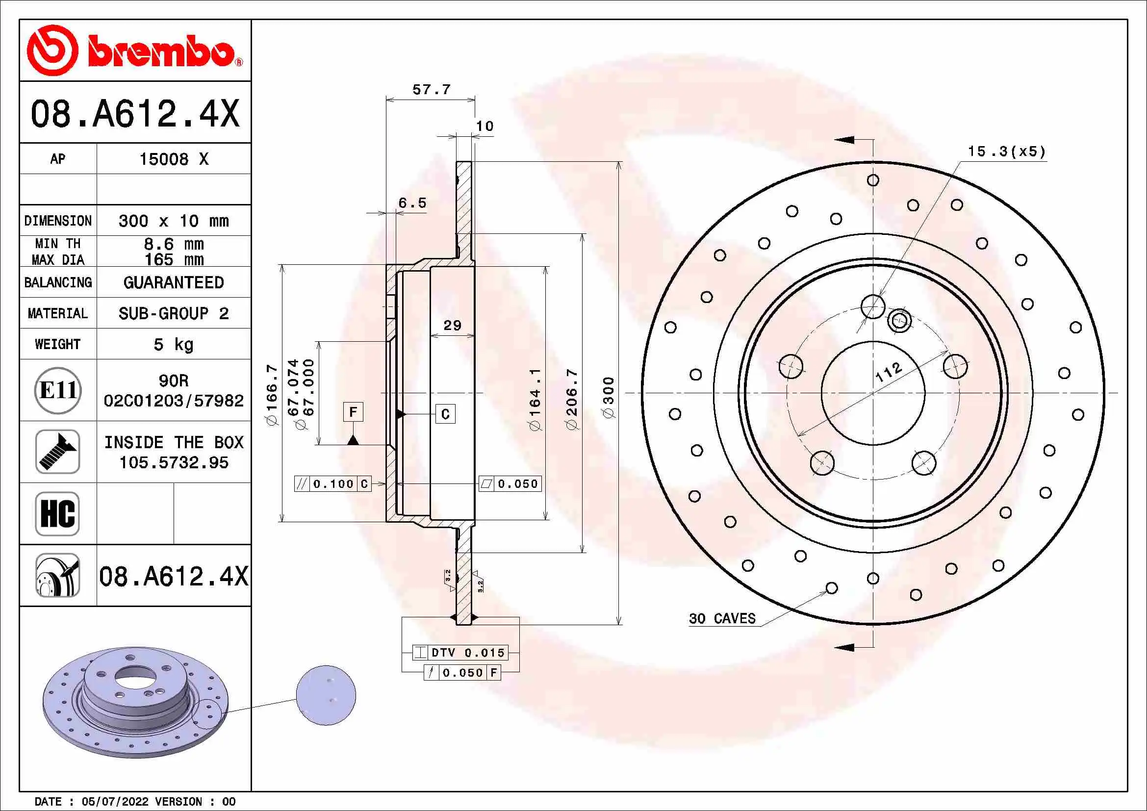 BREMBO 08.A612.4X