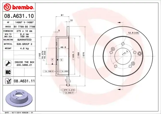 BREMBO 08.A631.11