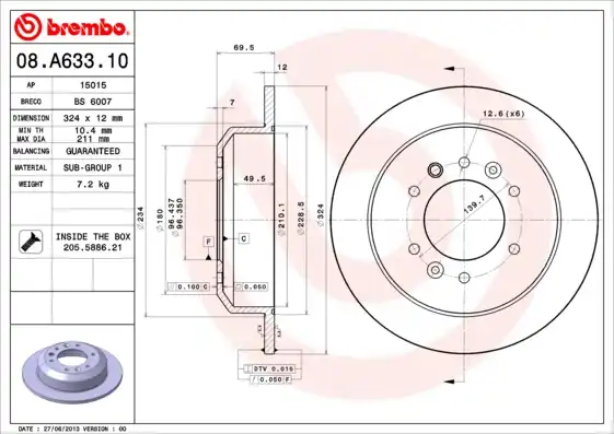 BREMBO 08.A633.10