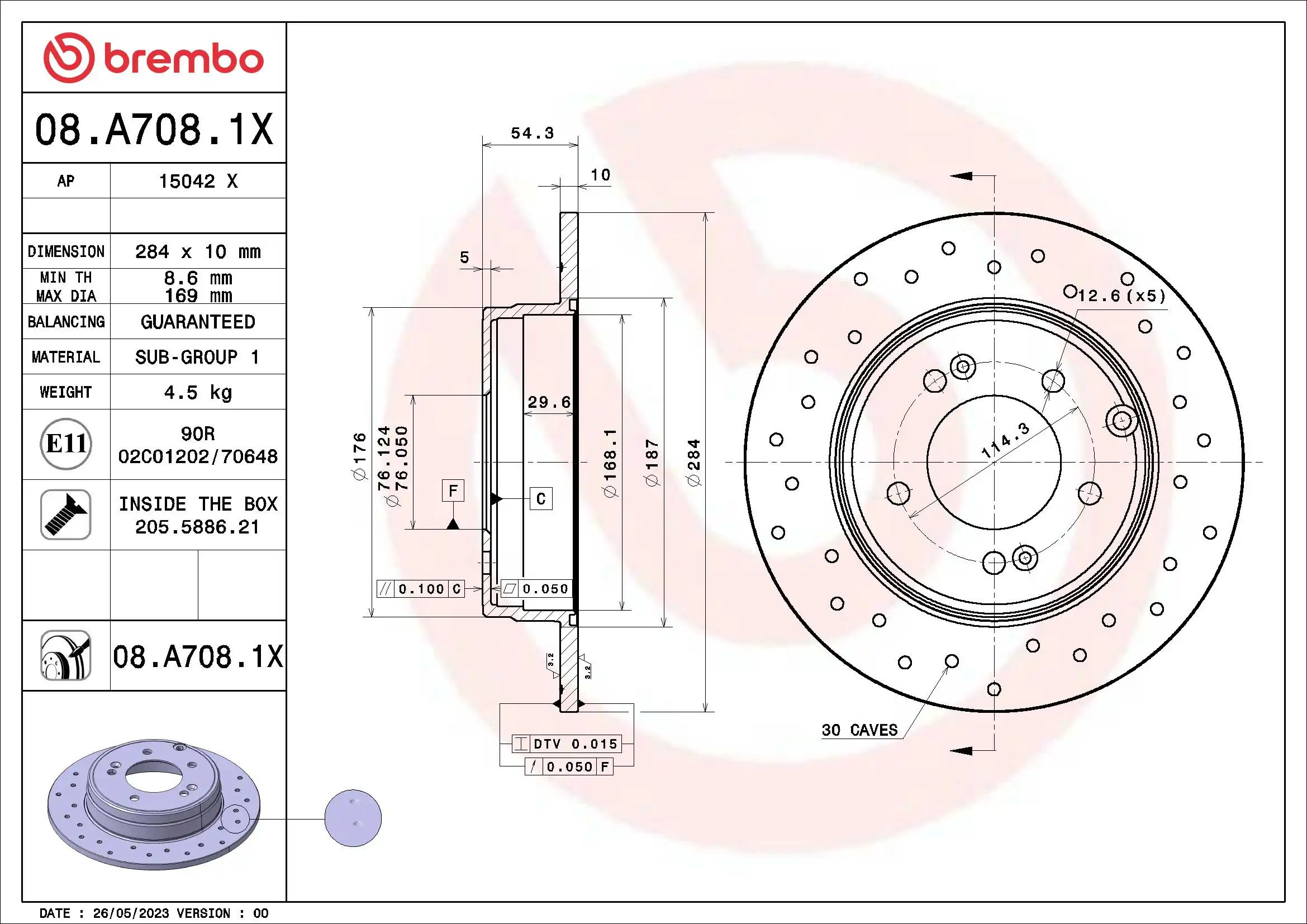 BREMBO 08.A708.1X