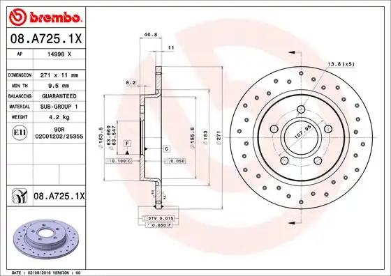 BREMBO 08.A725.1X