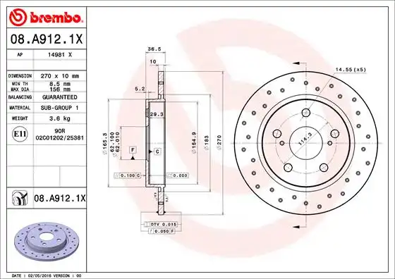 BREMBO 08.A912.1X