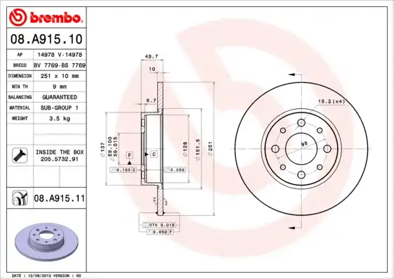 BREMBO 08.A915.11