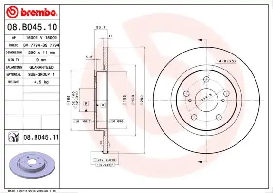 BREMBO 08.B045.11