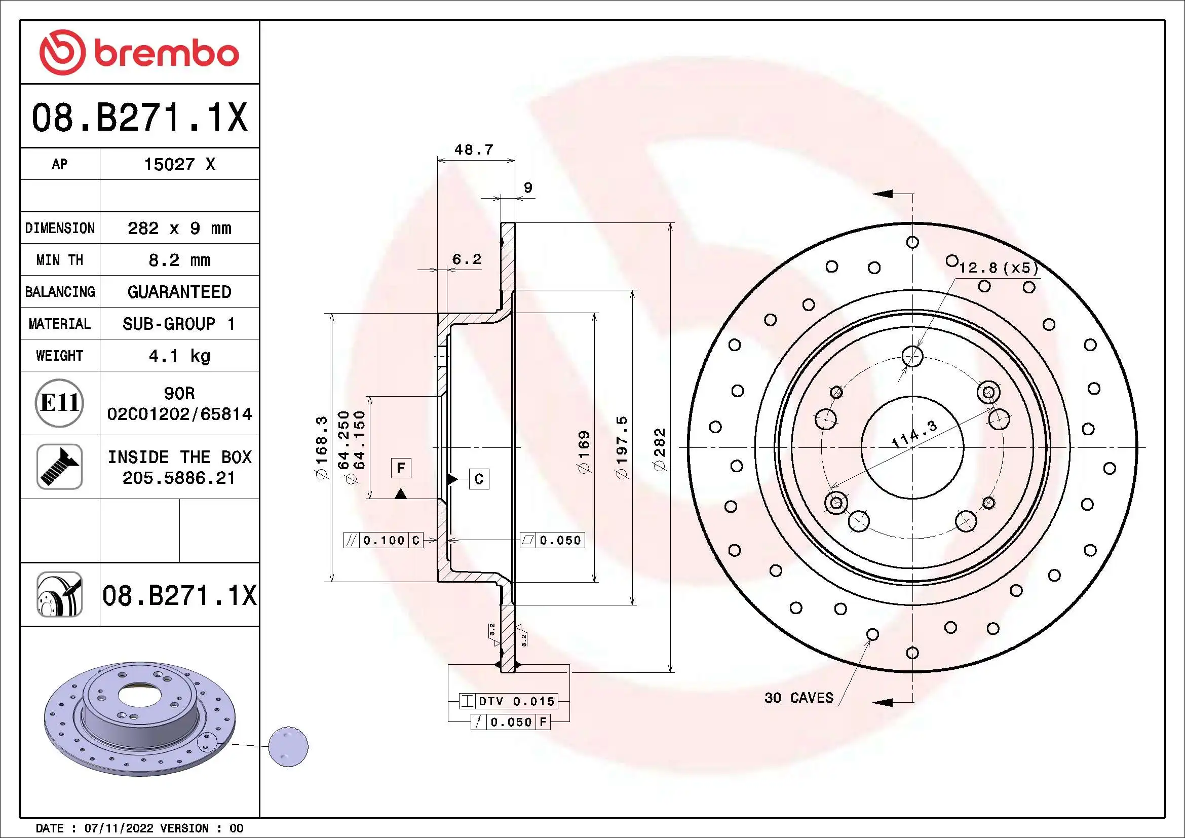 BREMBO 08.B271.1X