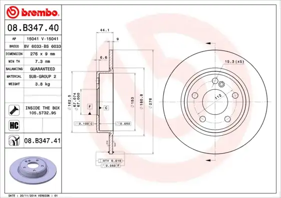 BREMBO 08.B347.41