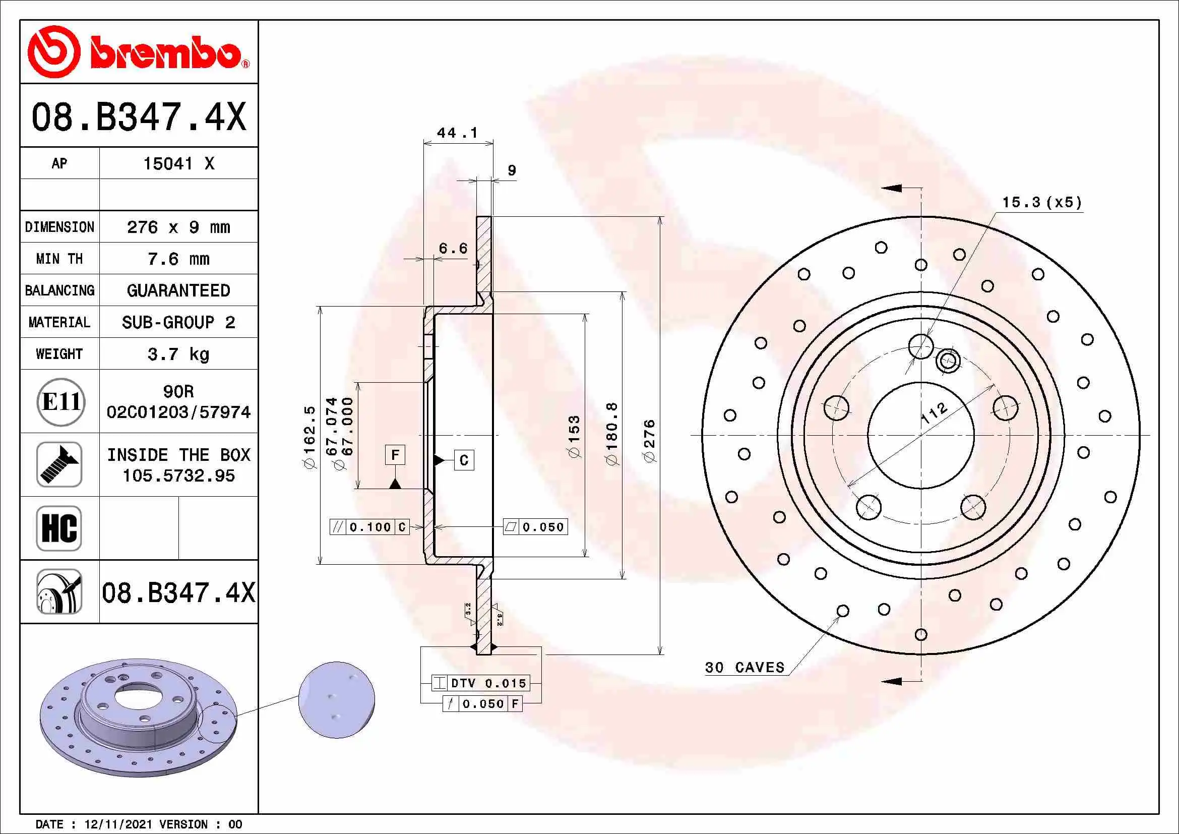 BREMBO 08.B347.4X