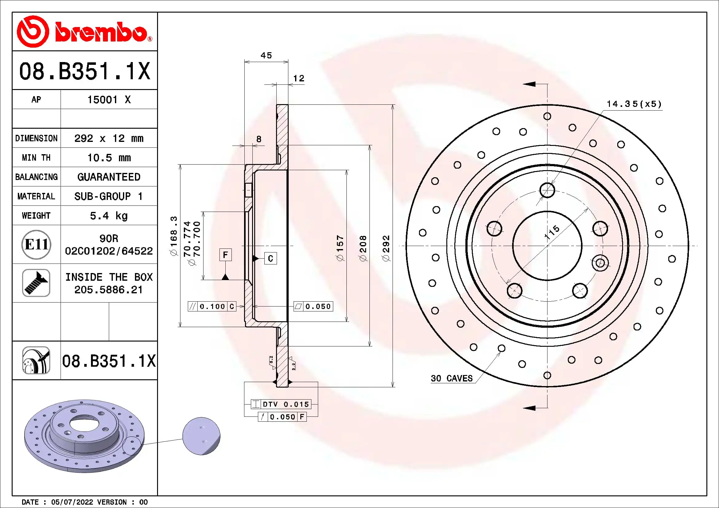 BREMBO 08.B351.1X