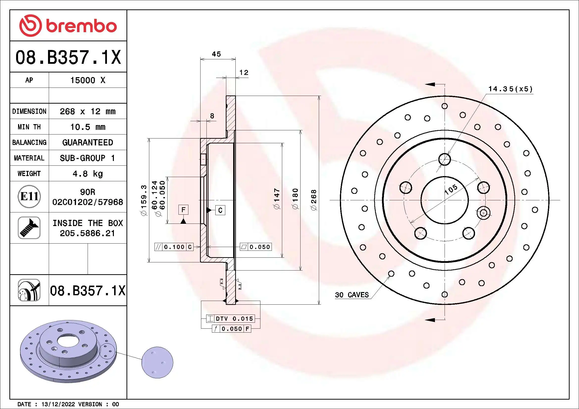 BREMBO 08.B357.1X