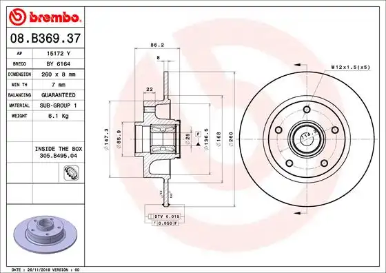 BREMBO 08.B369.37