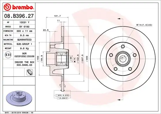 BREMBO 08.B396.27