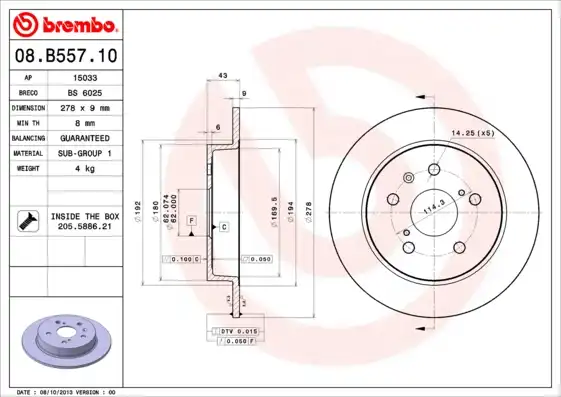 BREMBO 08.B557.10