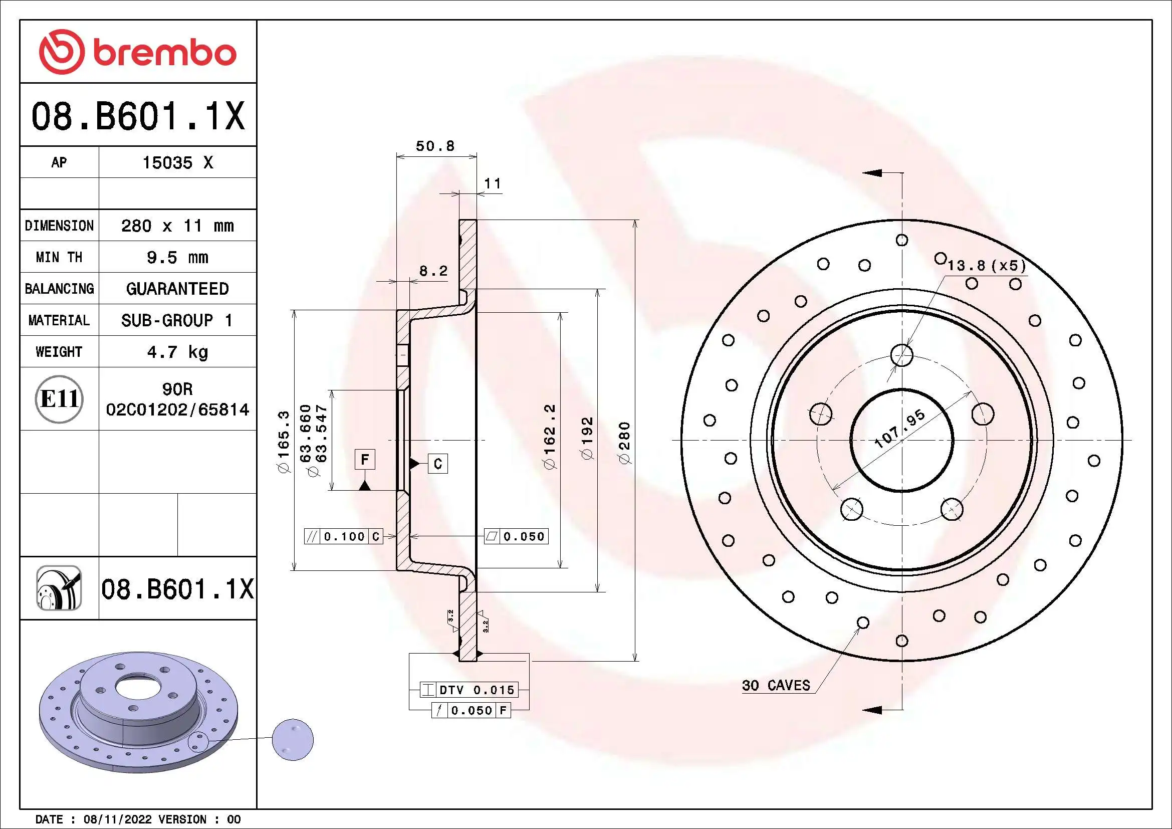 BREMBO 08.B601.1X