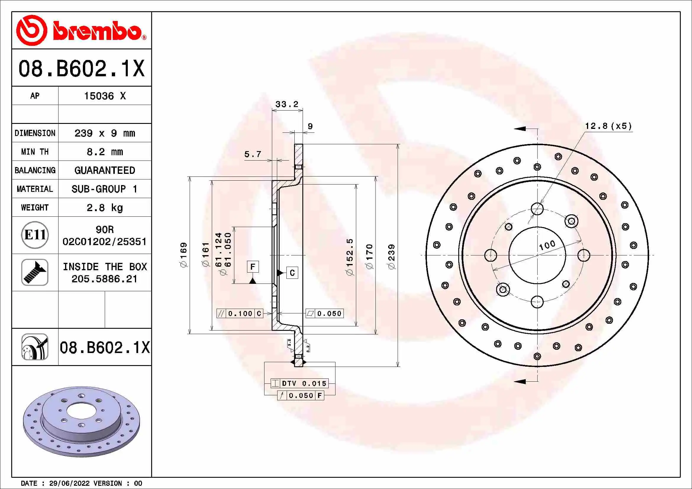 BREMBO 08.B602.1X