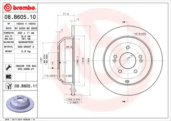 BREMBO 08.B605.11