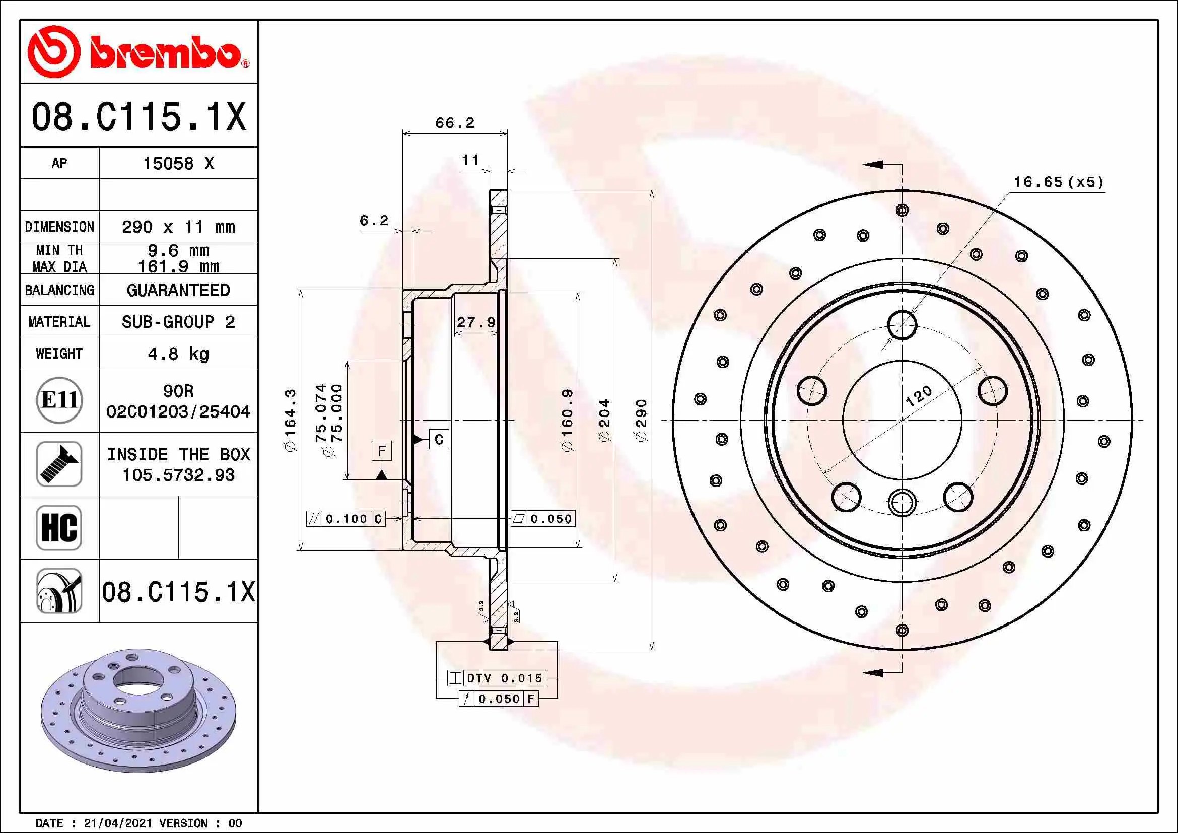 BREMBO 08.C115.1X