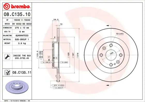 BREMBO 08.C135.11