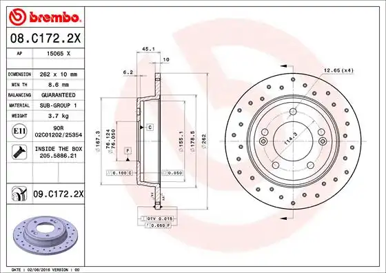BREMBO 08.C172.2X